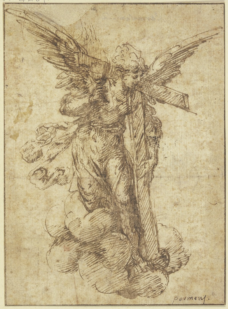 Parmigianino - Ein Engel mit Kreuz und Kelch