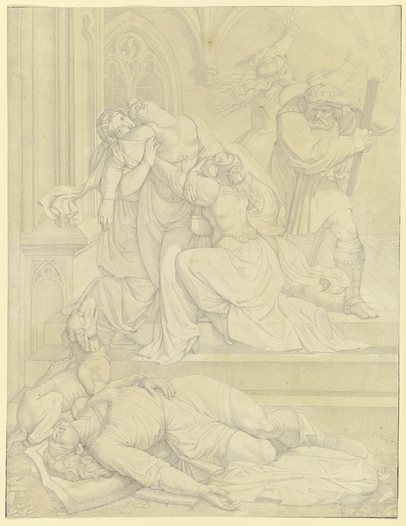 Peter von Cornelius - Kriemhild erblickt Siegfrieds Leiche