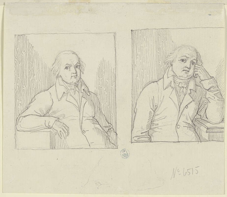 Peter von Cornelius - Zwei Brustbildnisse desselben sitzenden Mannes in unterschiedlicher Haltung
