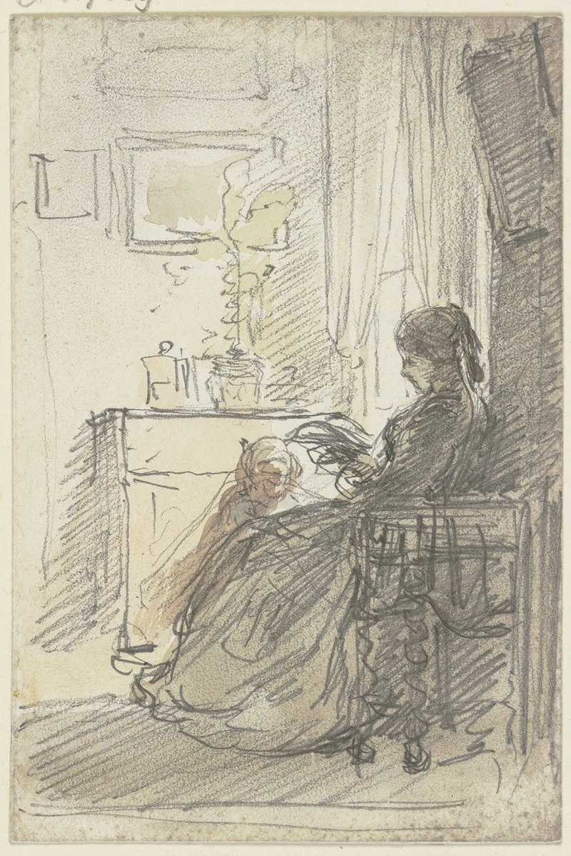 Philipp Rumpf - Frau mit einem Buch am Fenster sitzend