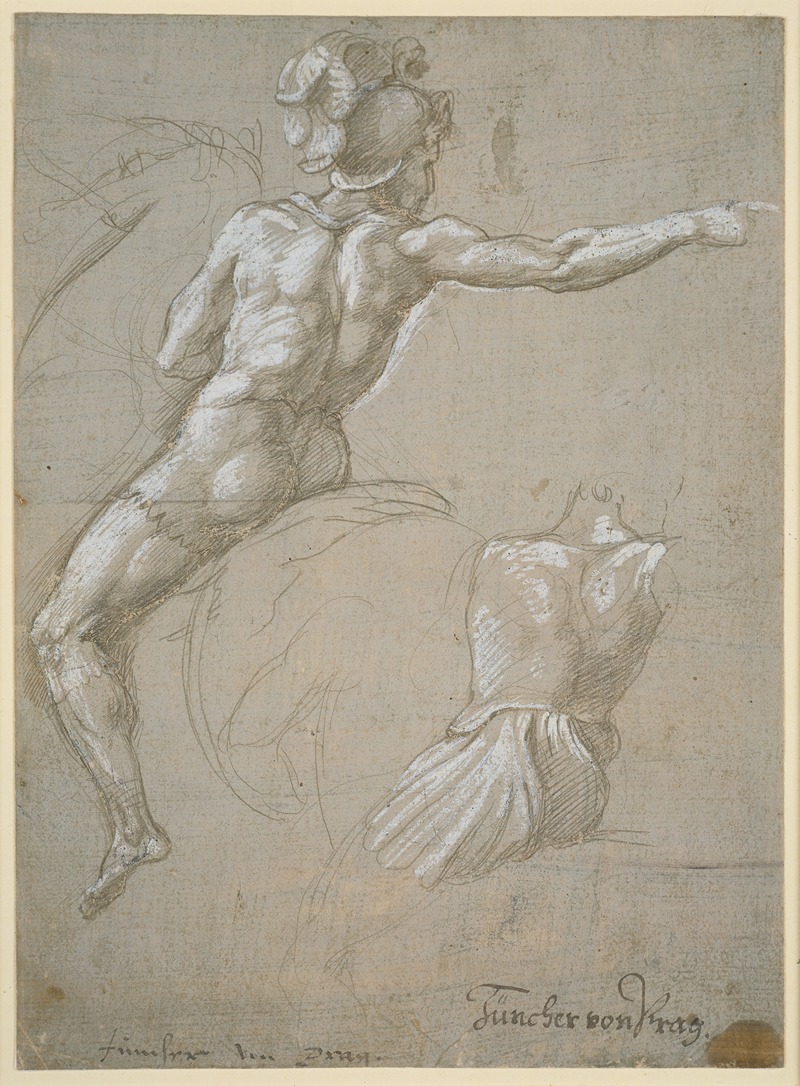 Raphael - Study of a Warrior on Horseback