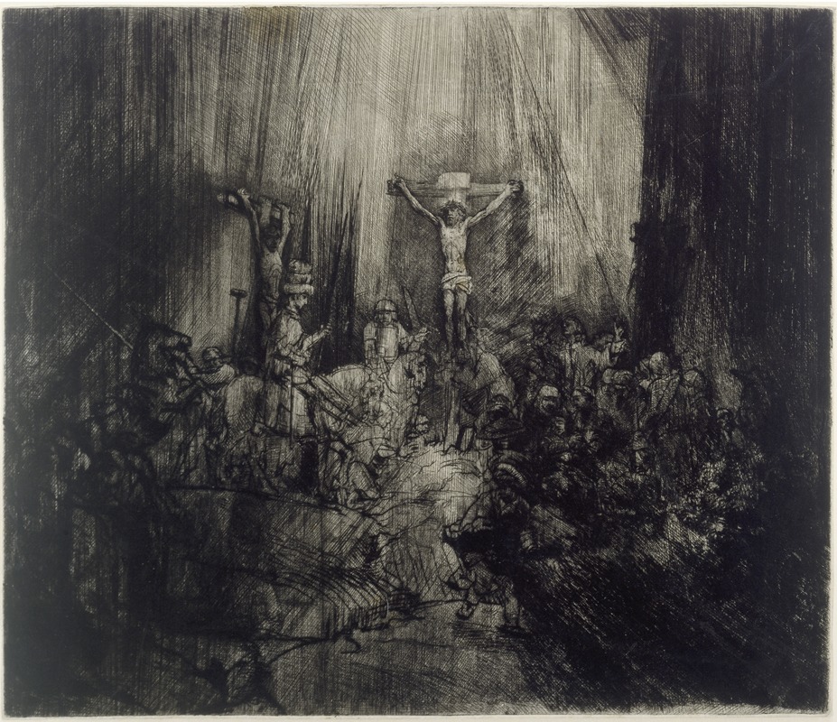 Rembrandt van Rijn - Christ crucified between the two thieves; ‘The three crosses’