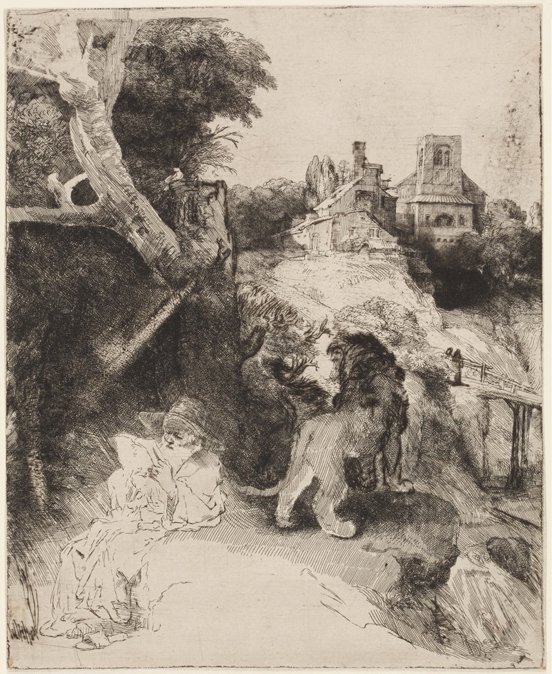 Rembrandt van Rijn - St. Jerome in an Italian Landscape