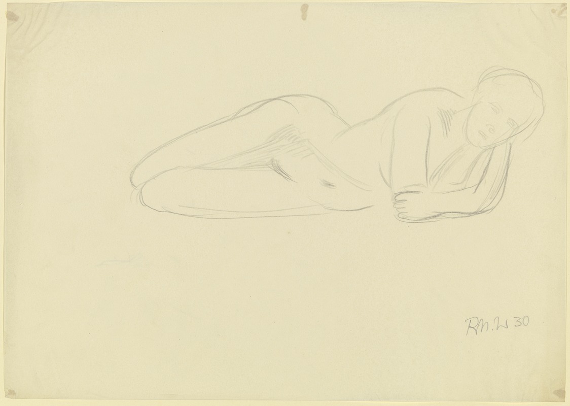 Richard Martin Werner - Female nude, reclining