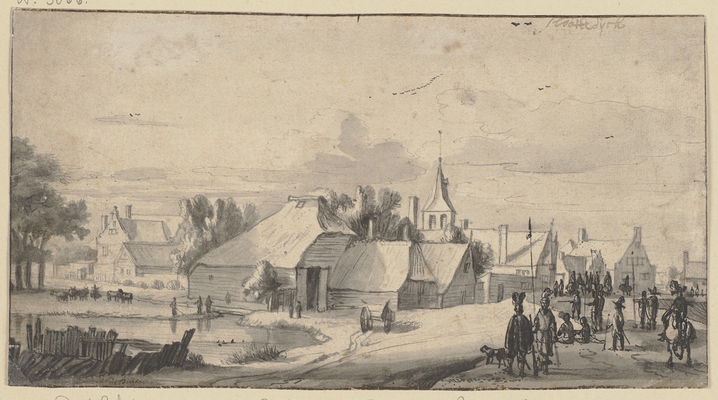 Roelant Roghman - Das Dorf Sloterdyk zur Zeit des Durchzuges der Truppen des Prinzen Wilhelm II von Oranien im Jahre 1650