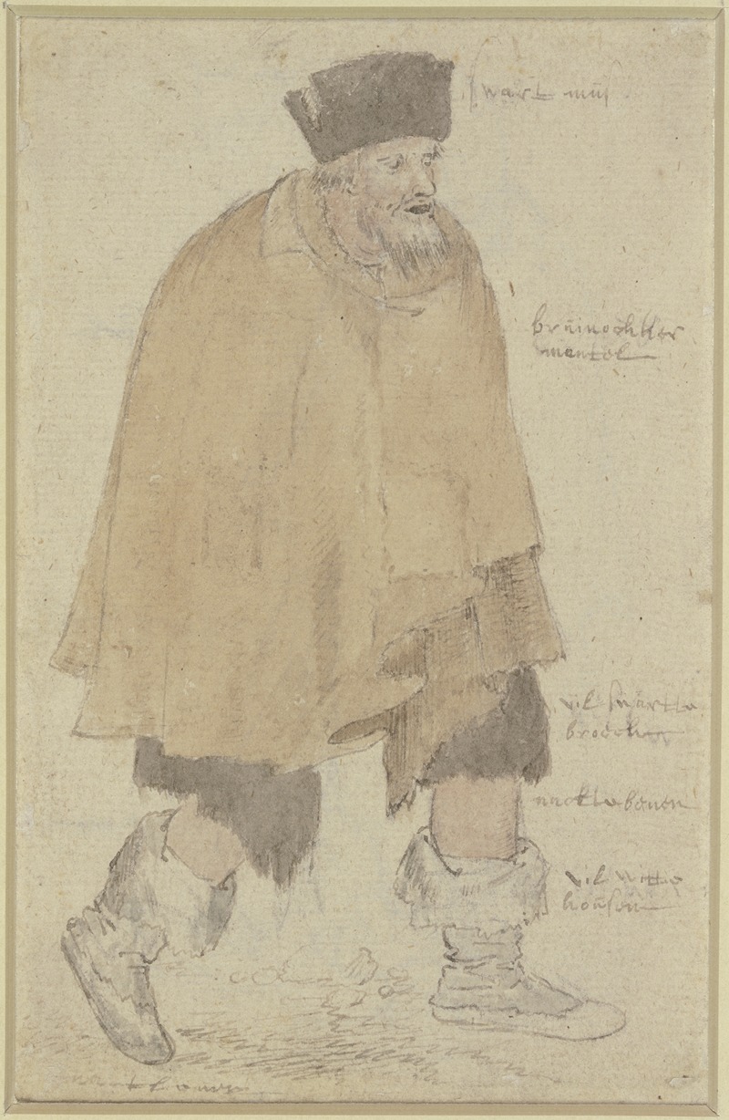 Roelant Savery - Man in a Ragged Cloak Walking to the Right