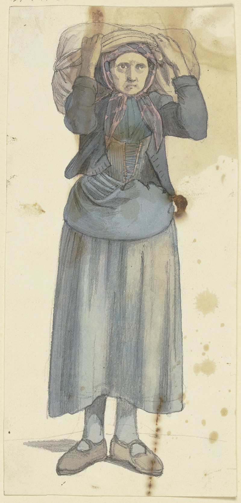 Jakob Becker - Alte Frau, ein Bündel auf den Schultern tragend