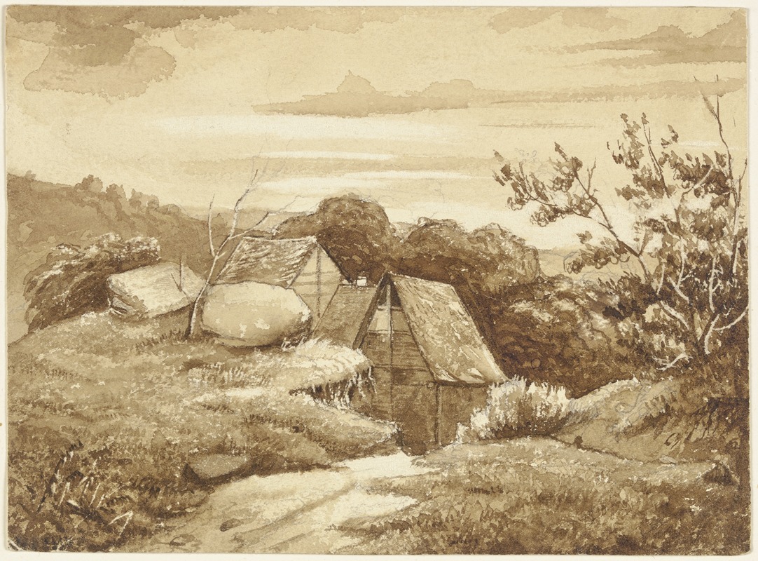 Jakob Becker - Farmstead in a landscape