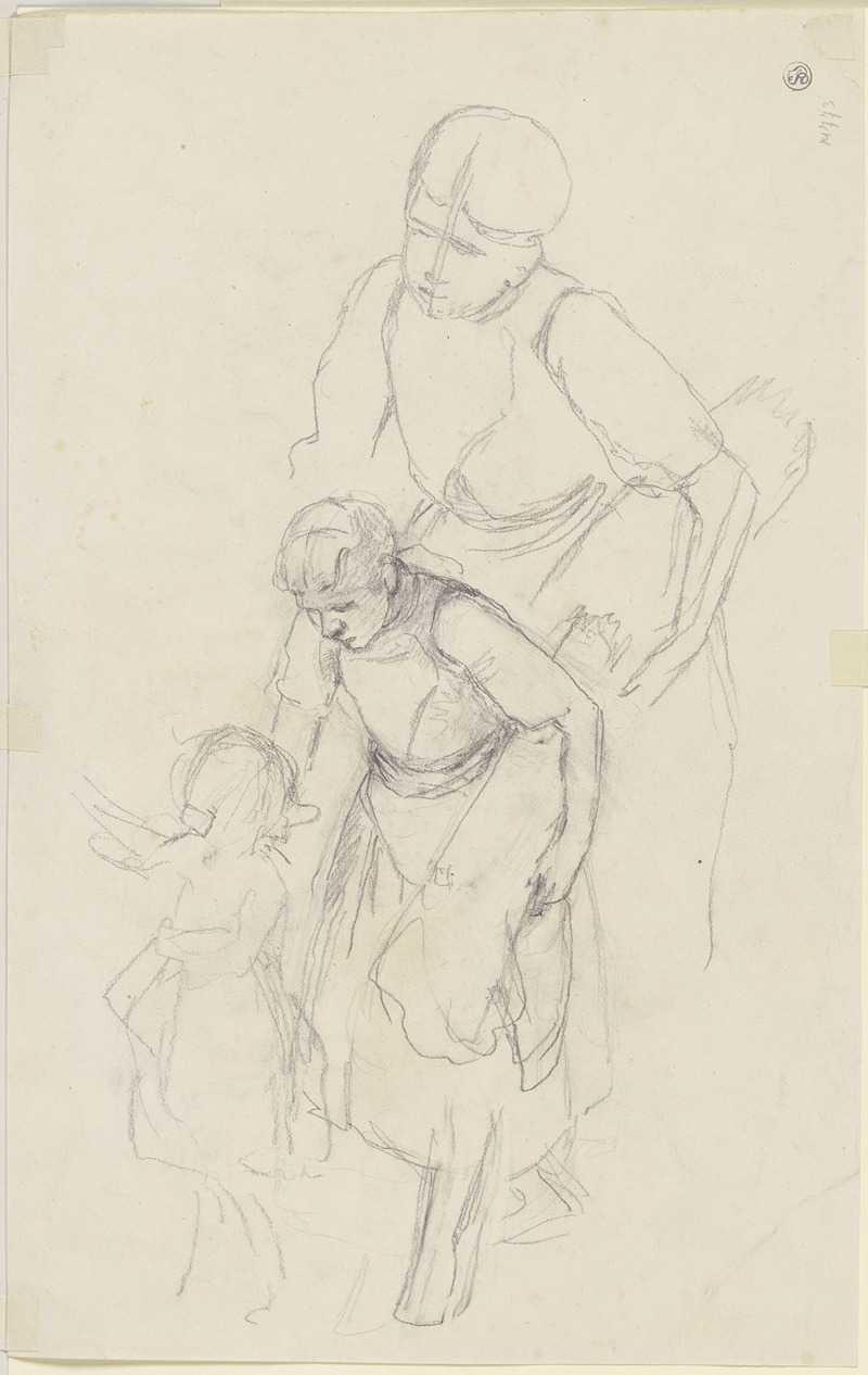 Jakob Becker - Frau mit Kind und einer Garbe unter dem linken Arm