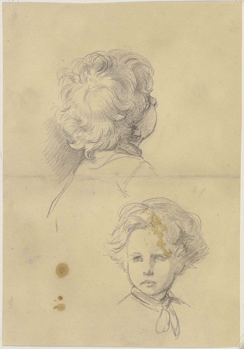 Jakob Becker - Study sheet; Boy’s head