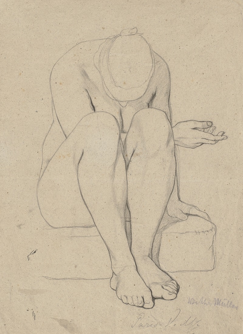 Victor Müller - Sitting female nude