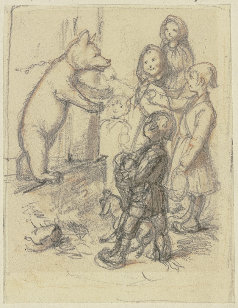 Wilhelm Amandus Beer - Children with a dancing bear