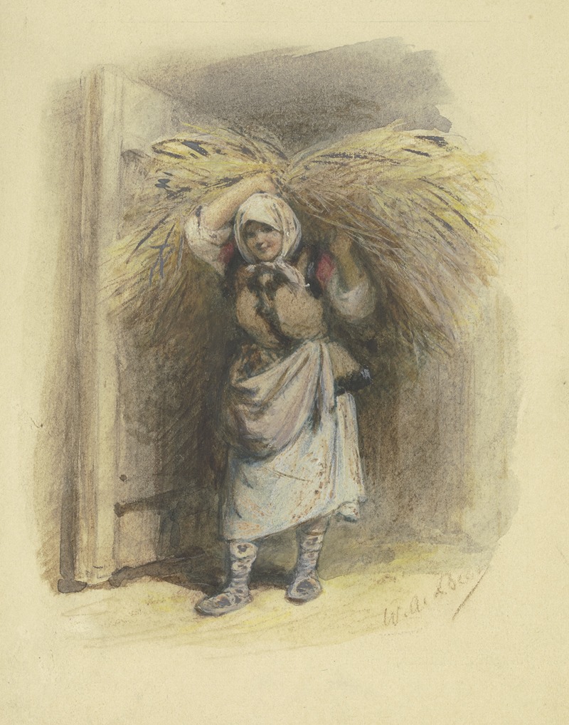 Wilhelm Amandus Beer - Polnische Bäuerin mit Strohgarbe auf dem Rücken