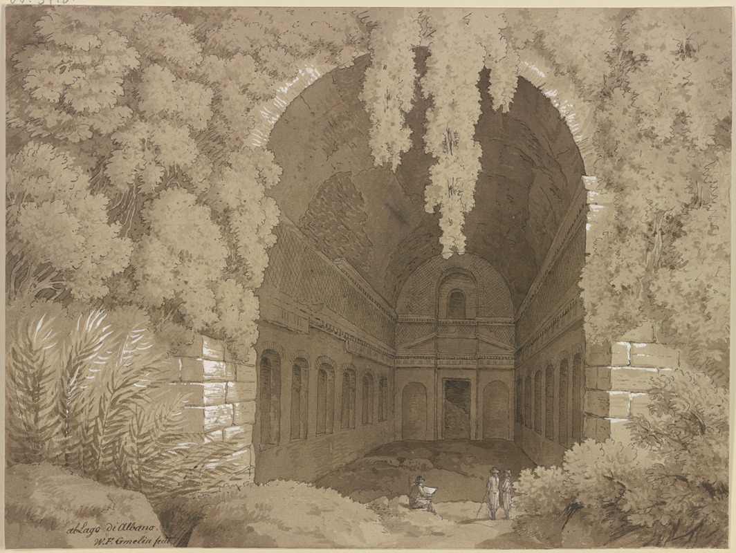 Wilhelm Friedrich Gmelin - Blick in eine antike, tonnengewölbte Grotte