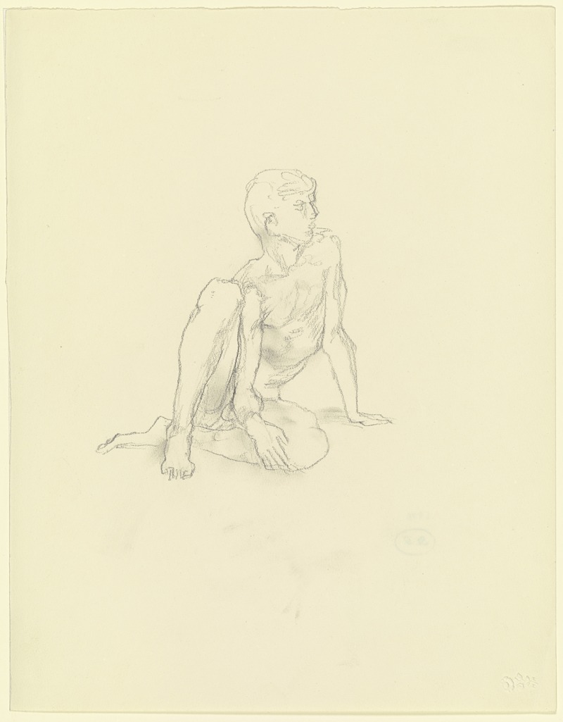 Wilhelm Rietschel - Nude of a sitting boy