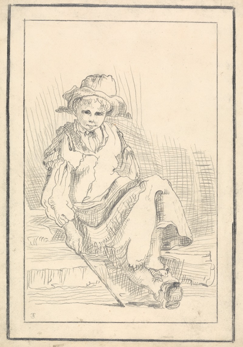 Anonymous - A Seated Child with a Stick