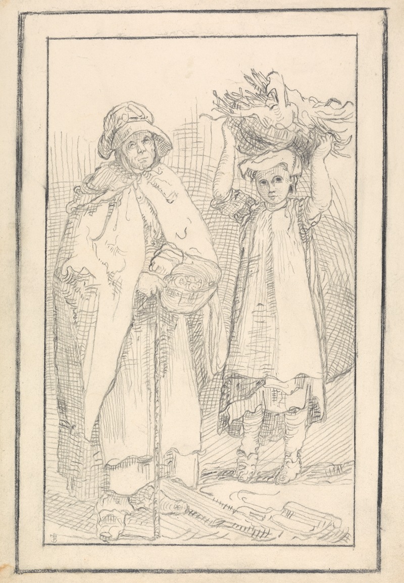Anonymous - A Woman and Young Girl with Baskets