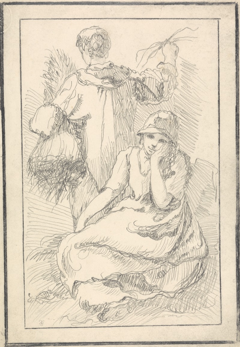 Anonymous - Seated Woman and Standing Figure