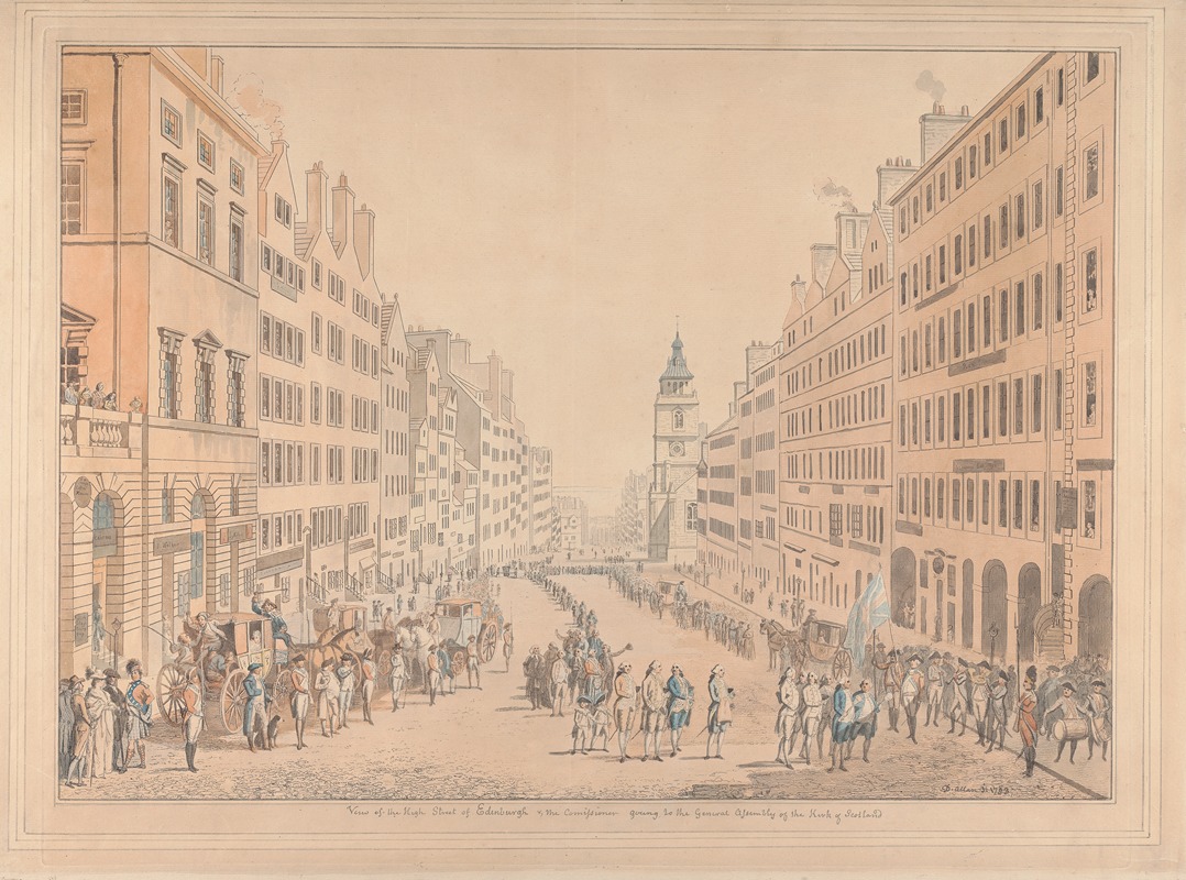 David Allan - View of the High Street of Edinburgh and the Commissioner