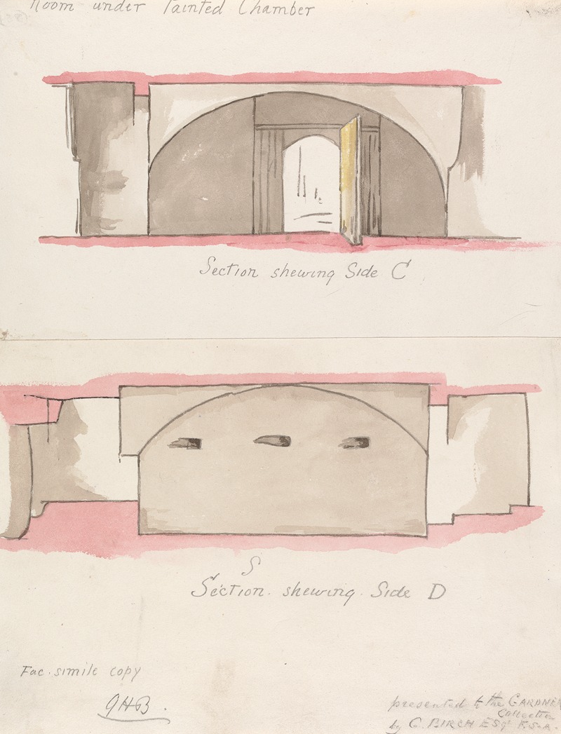 George Birch - Sections of Room under Painted Chamber