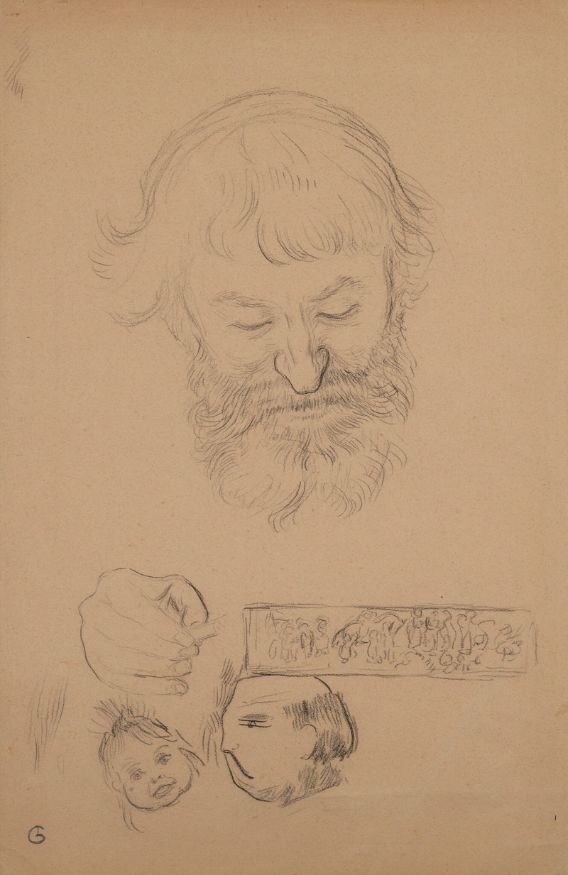 Georges Lacombe - Portrait de Sérusier et études diverses