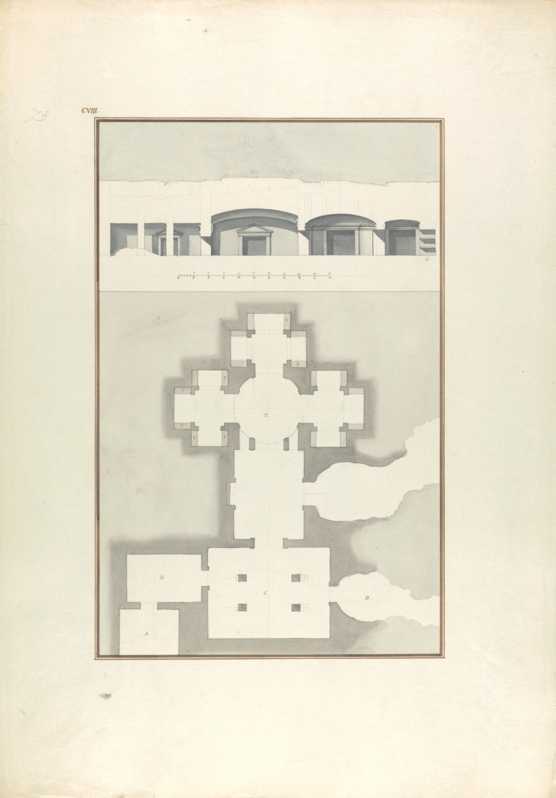 Giovanni Battista Borra - Plan and View of a Cave, Temple, or Tomb