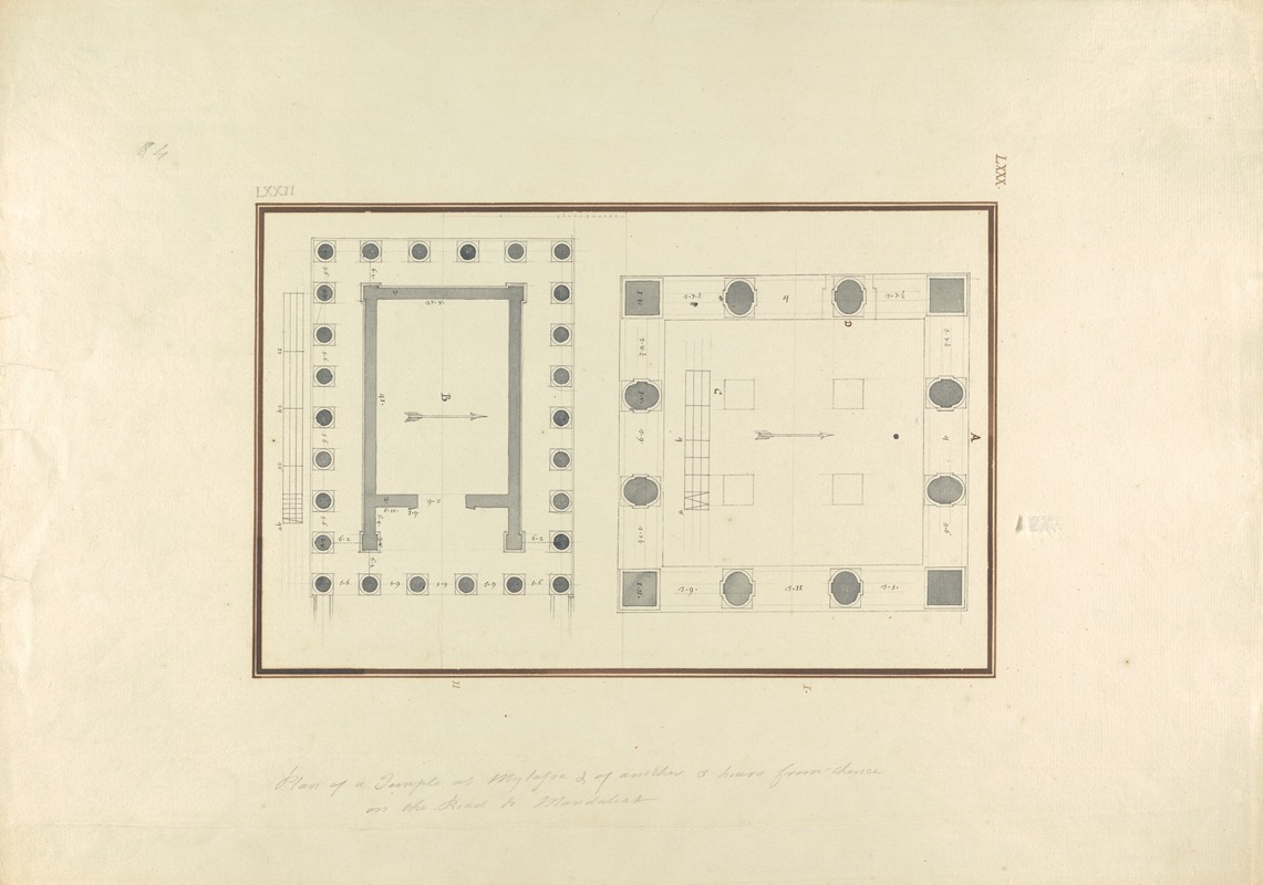 Giovanni Battista Borra - Plan of a Temple at Mylasa and of Another Three Hours from Thence on the Road to Mandaleus