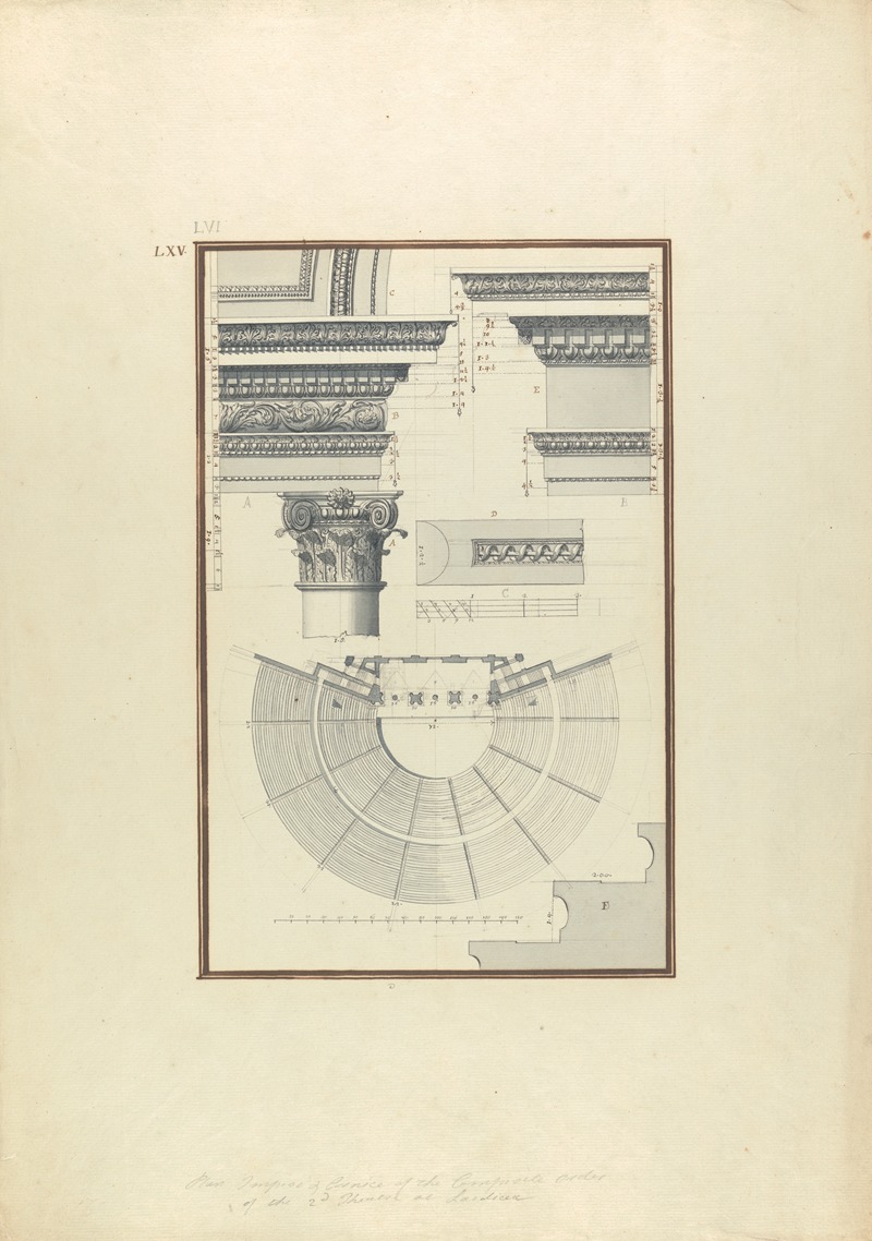 Giovanni Battista Borra - Plan of the Second Theater of Laodicea and Details of a Composite Order