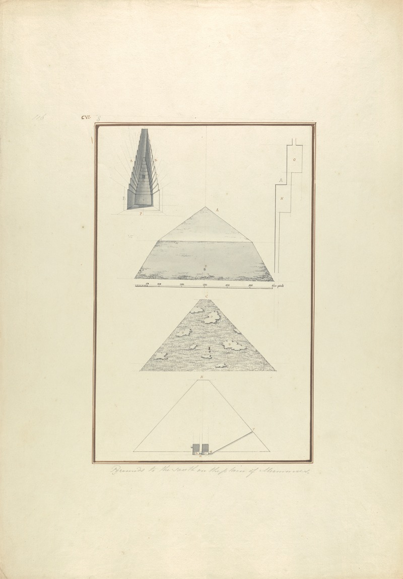 Giovanni Battista Borra - Plans and Views of Two Pyramids, One Cephron’s at Giza