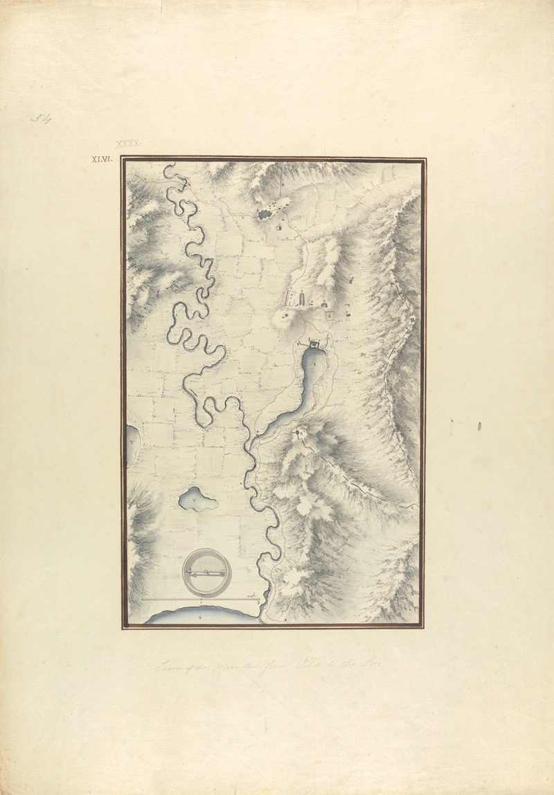 Giovanni Battista Borra - Topographical Map of the Course of the Meander River (Ancient Maender River, Now Menderes River)