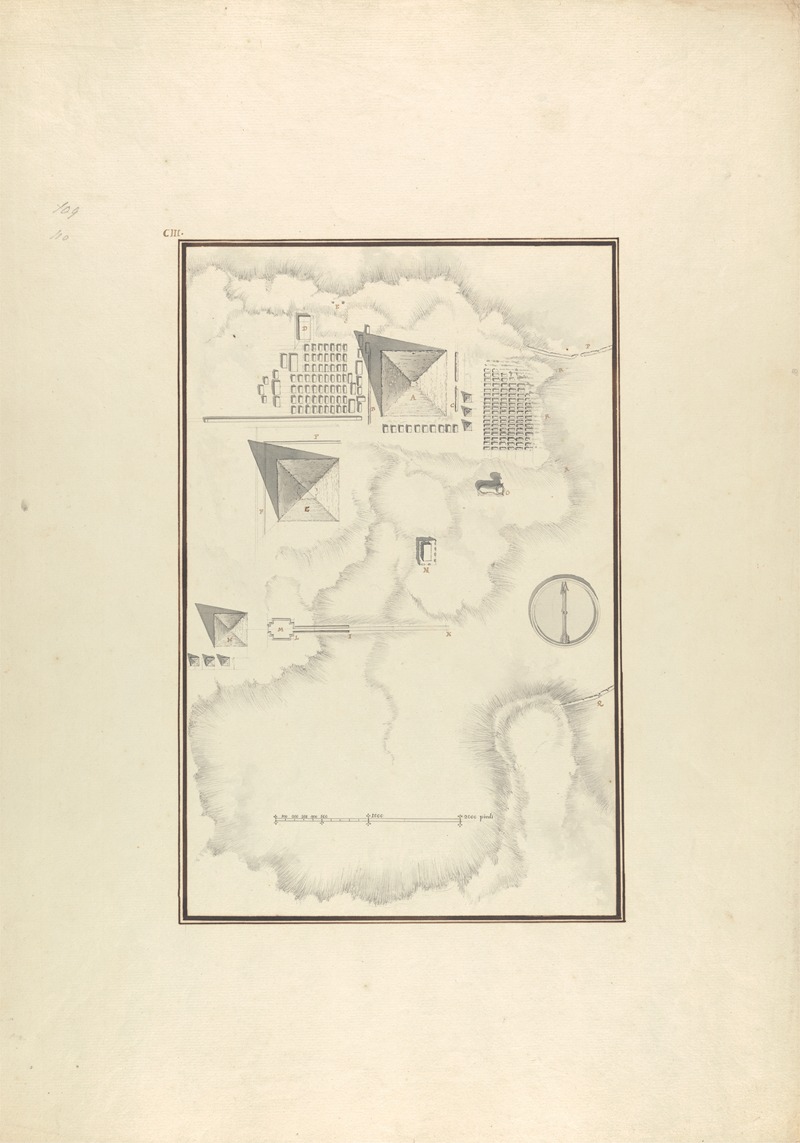 Giovanni Battista Borra - Topographical View of the Pyramids at Giza