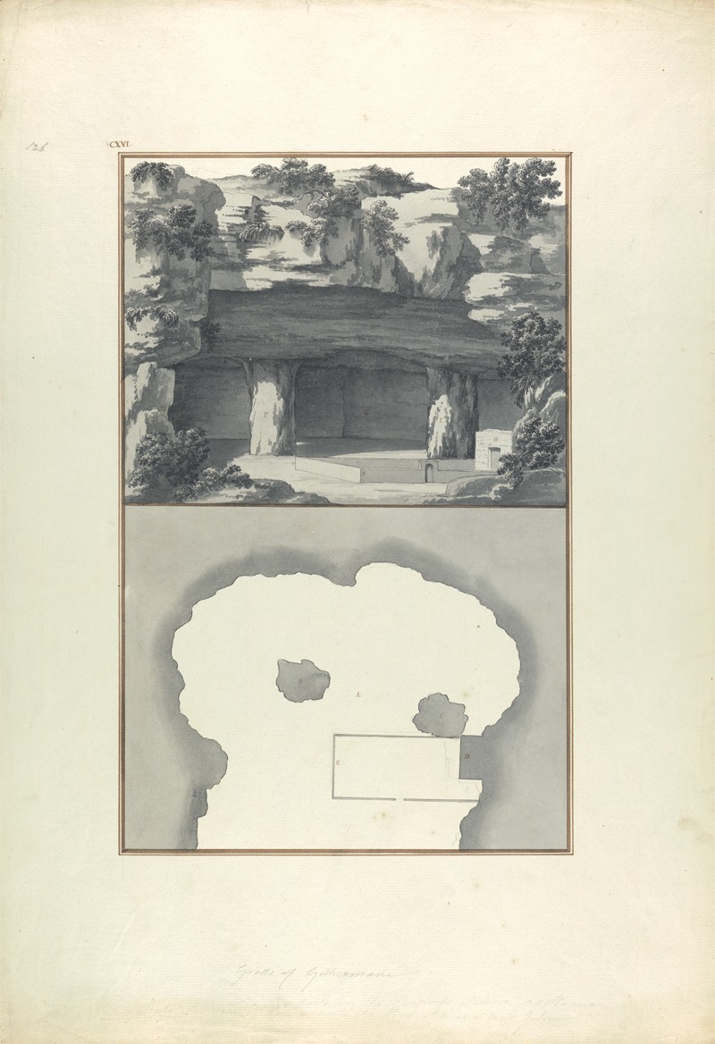 Giovanni Battista Borra - View and Plan of the Grotto of Gethsemene