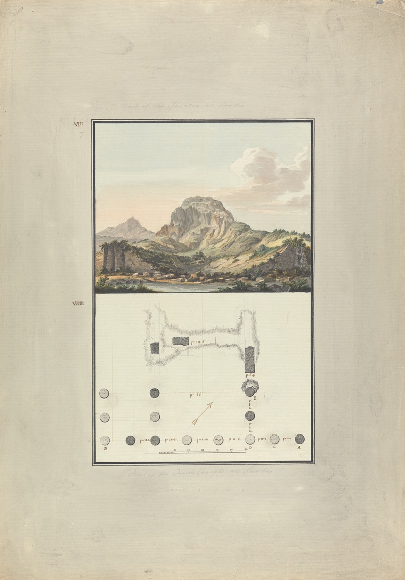 Giovanni Battista Borra - View of the Theater and Plan of the Ionic Temple at Sardis