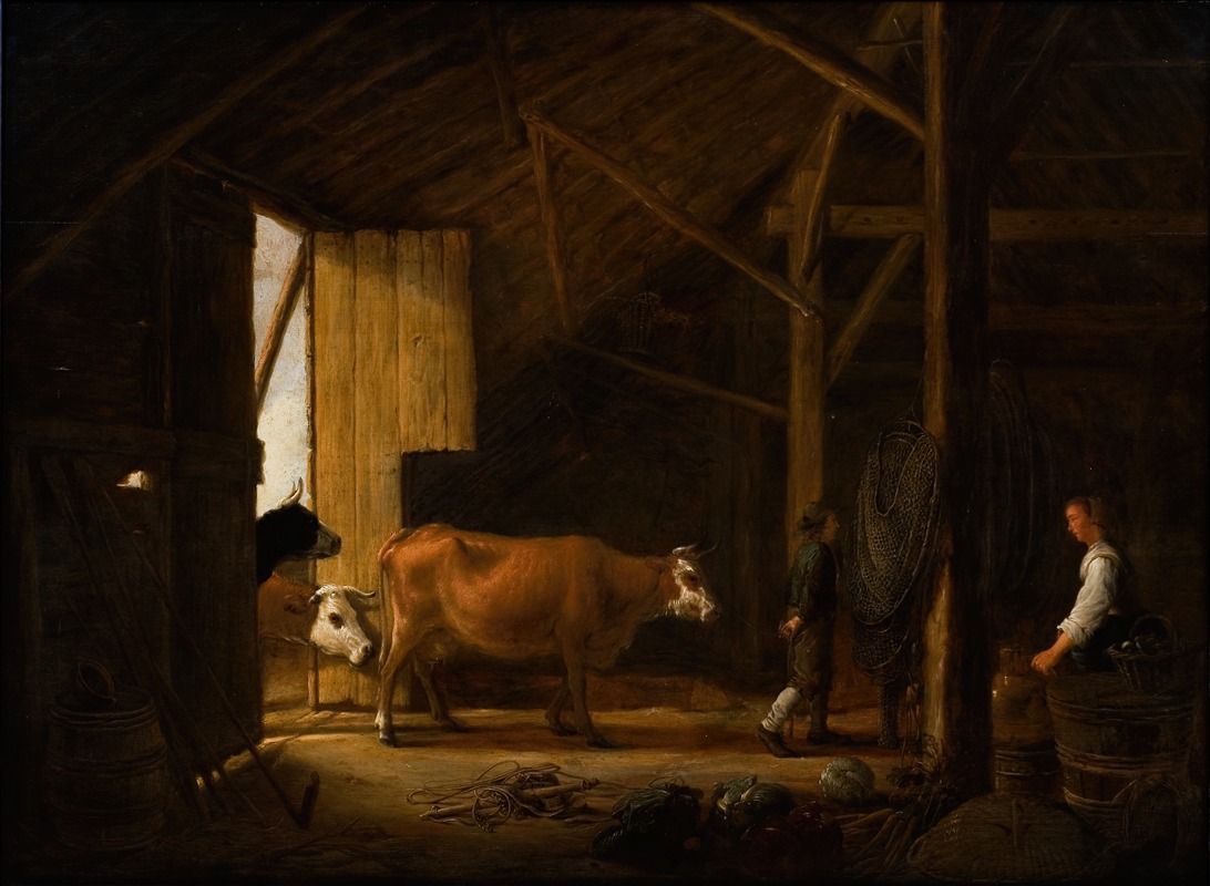 Aelbert Cuyp - Interior of a Cowshed