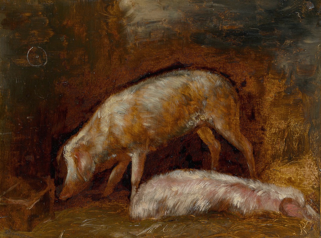 Alexandre-Gabriel Decamps - Study of Pigs