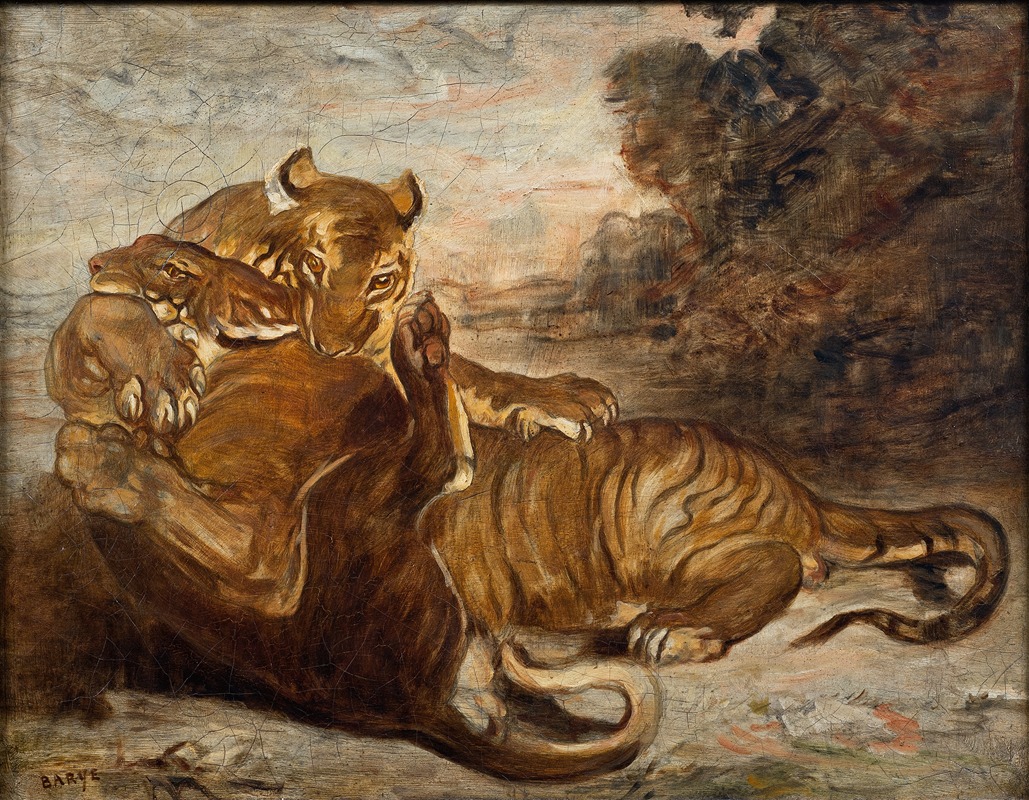 Antoine-Louis Barye - Two Tigers at Play