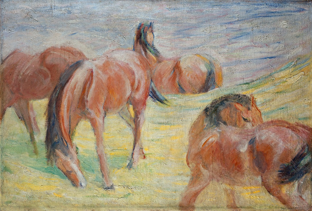 Franz Marc - Grazing Horses I