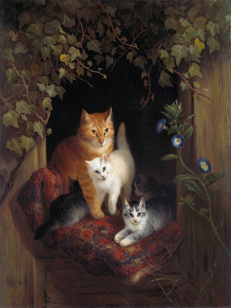Henriëtte Ronner-Knip - Cat with Kittens