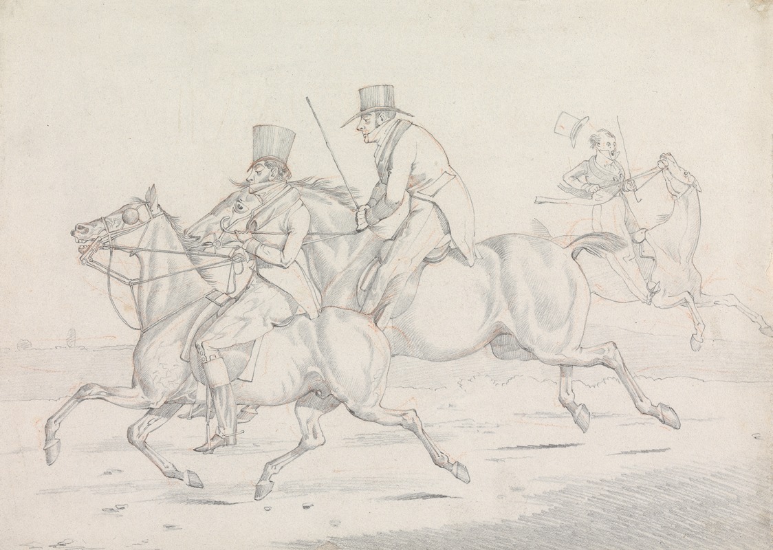 Henry Thomas Alken - Drawing for ‘Specimens of Riding Near London:’ Fancy – View Near Gray’s Inn Road