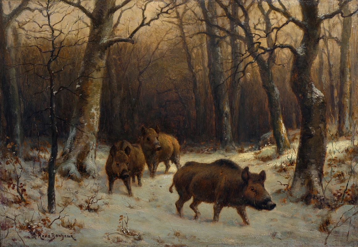 Rosa Bonheur - Wild Boars in the Snow
