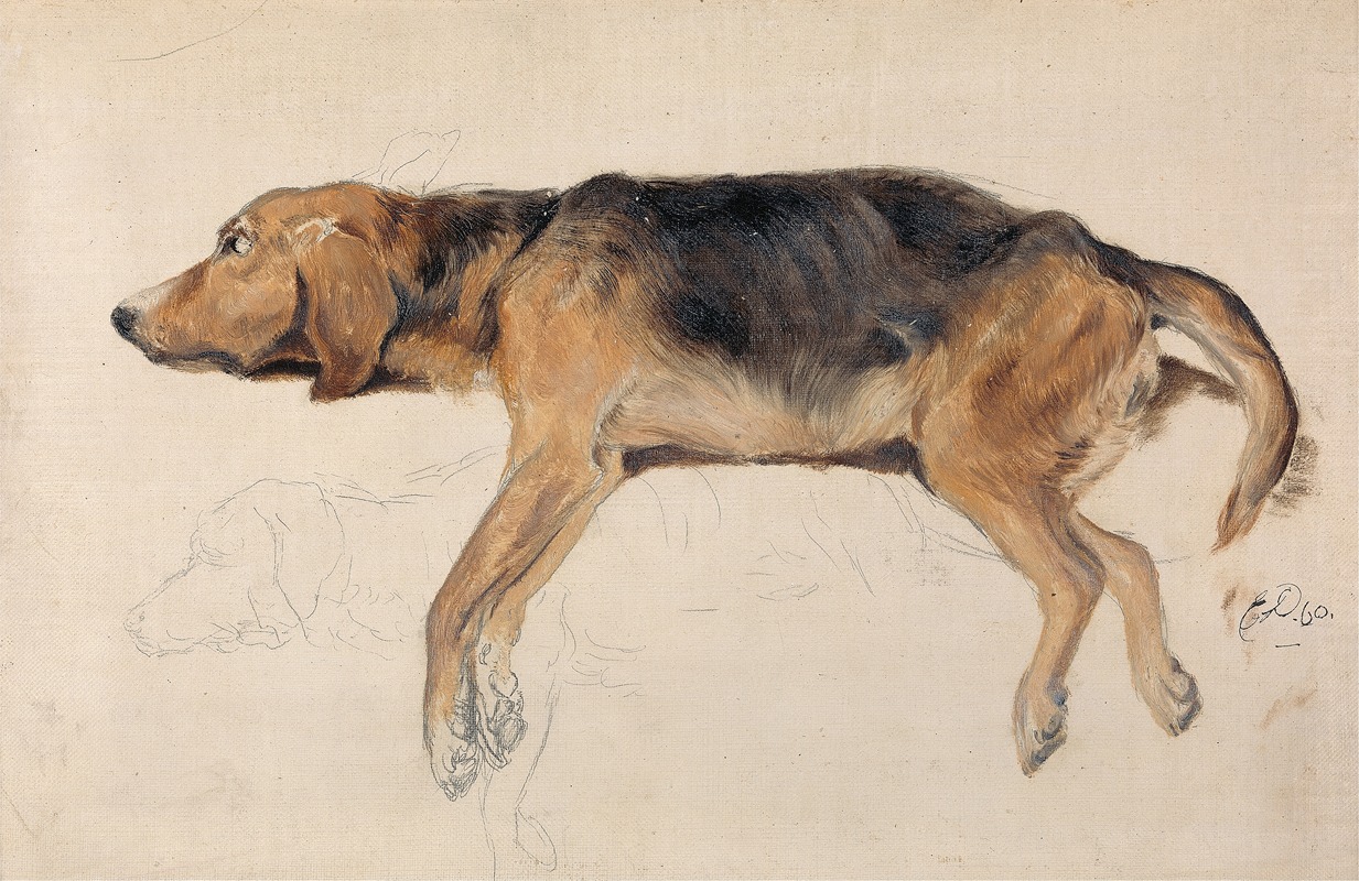 Sir Edwin Henry Landseer - Study of a Dog Lying Down