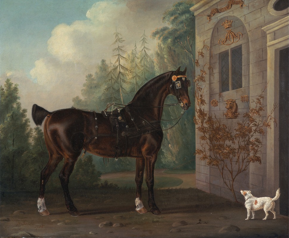 Thomas Gooch - Lord Abergavenny’s Dark Bay Carriage Horse with a Terrier