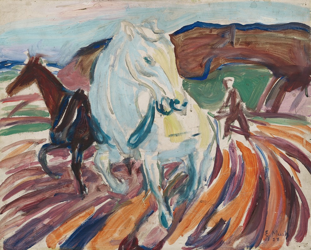 Edvard Munch - Horses Ploughing