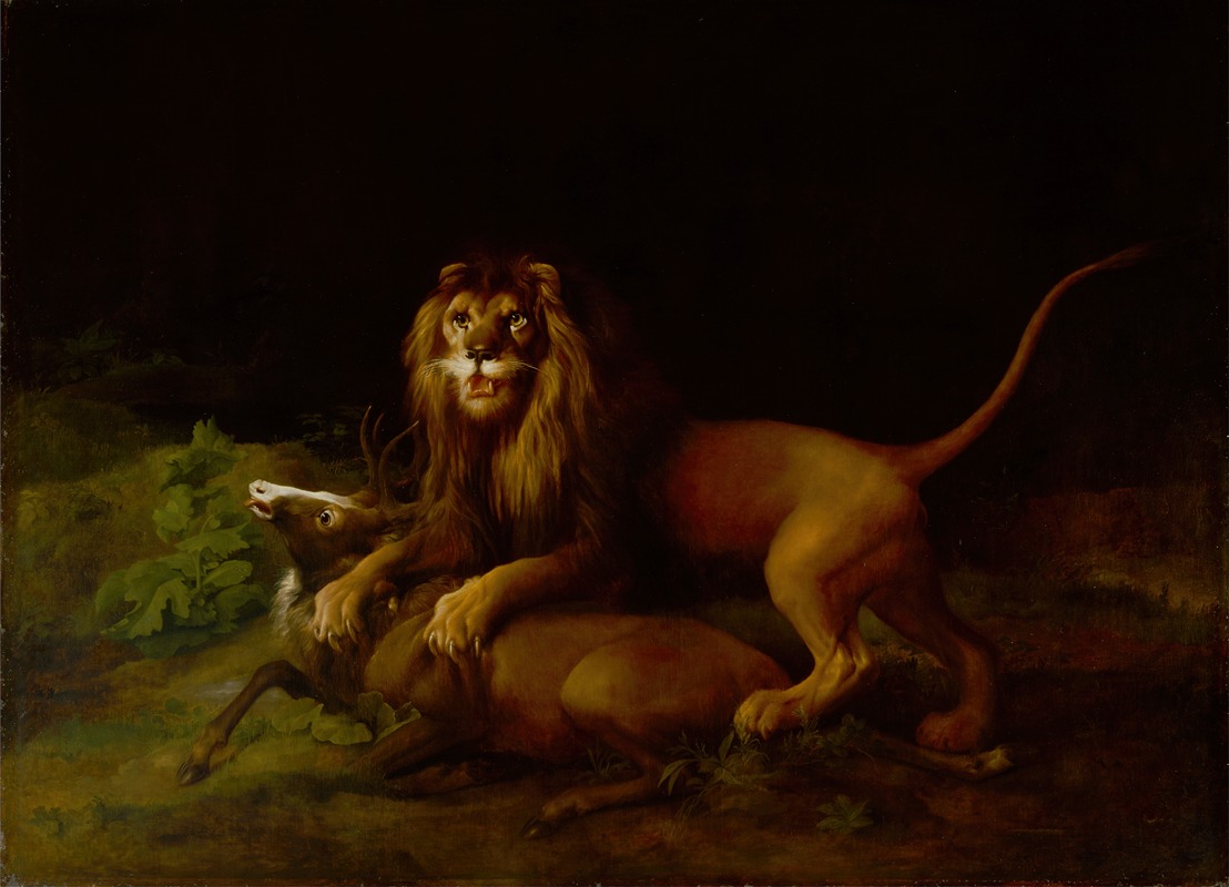 George Stubbs - A Lion Attacking a Stag