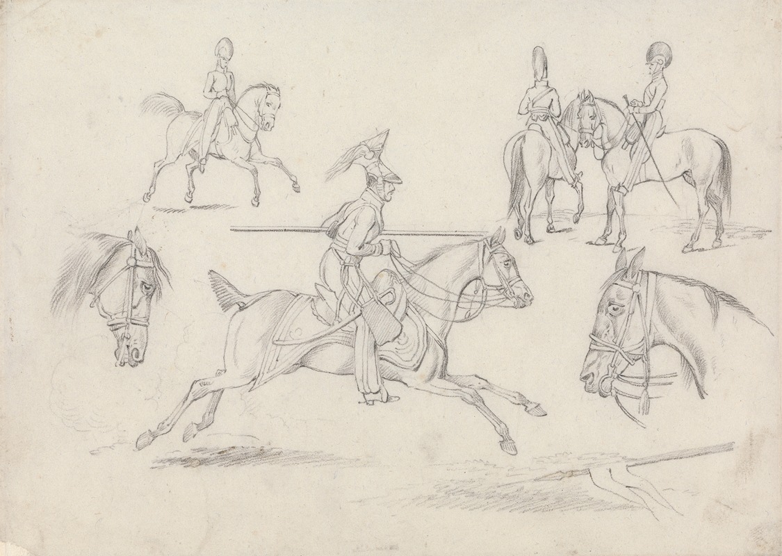 Henry Thomas Alken - ‘Scraps’, No. 8: Scenes of a Lancer and Other Cavalry
