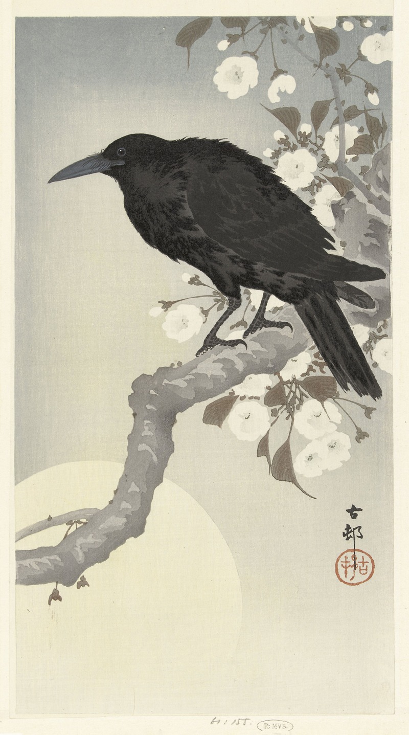 Ohara Koson - Crow at full moon