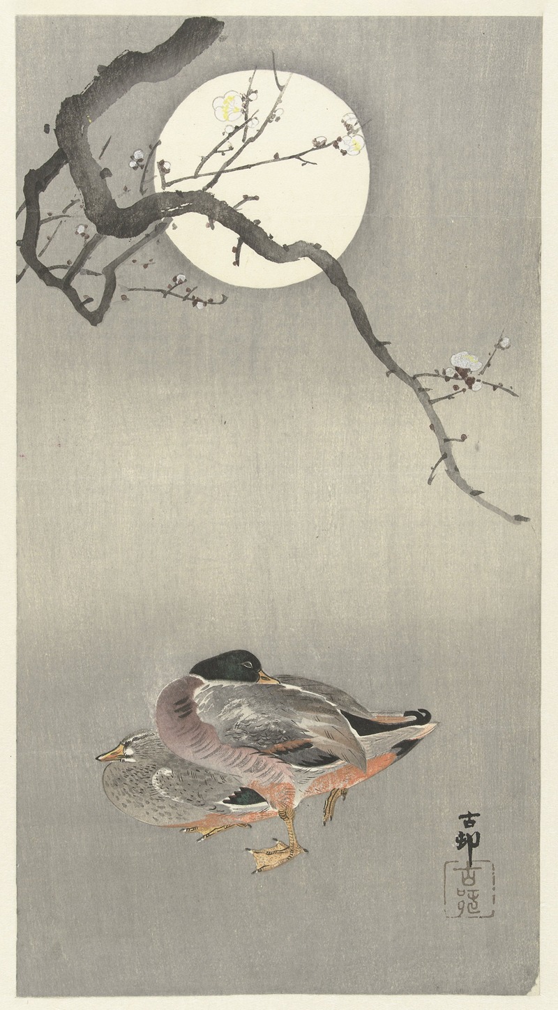 Ohara Koson - Ducks at full moon
