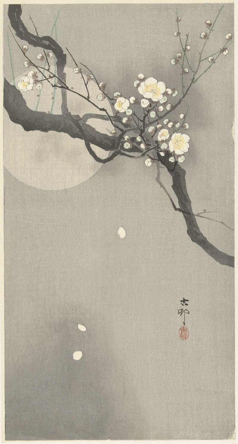 Ohara Koson - Plum blossom and full moon