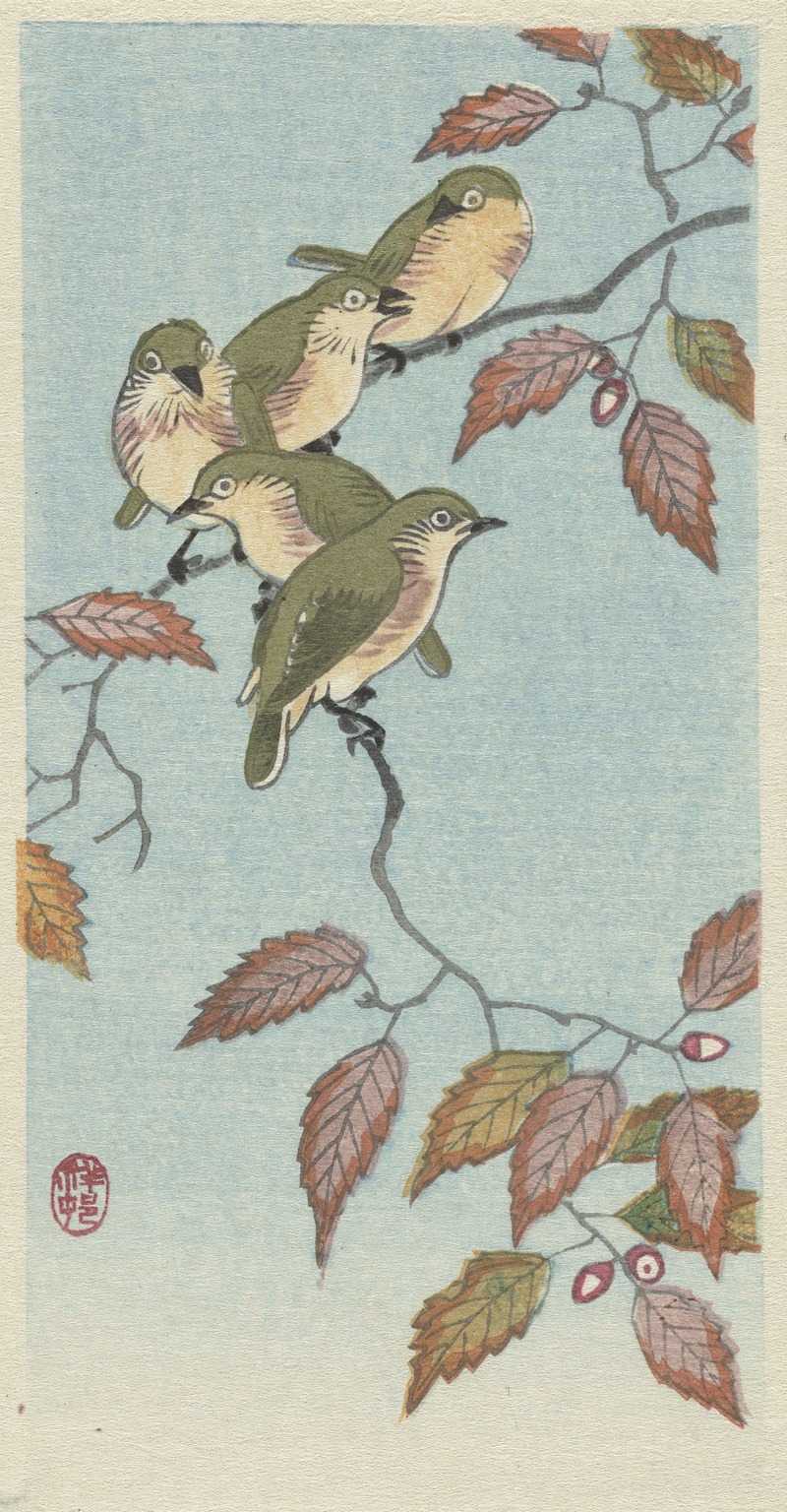 Ohara Koson - Small Birds on a Twig