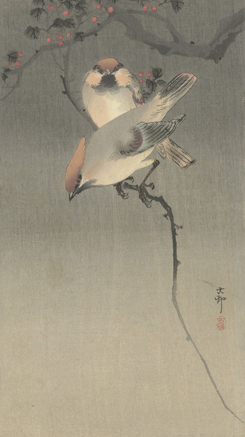 Waxwing birds by Ohara Koson - Artvee